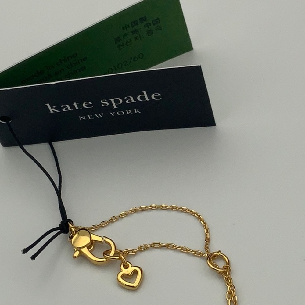 Kate Spade Adjustable Length Gold Color Heart Pendant Necklace New - Picture 10 of 11